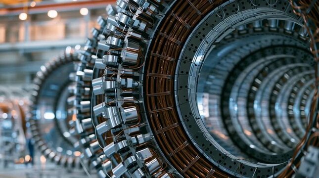 Advanced engineering and industrial innovation large turbine components in a manufacturing facility precision mechanical assembly and heavy industry