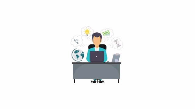 Presentations, websites, and marketing materials related to business, finance, technology, and telecommunication industries, featuring diverse icons and illustrations.