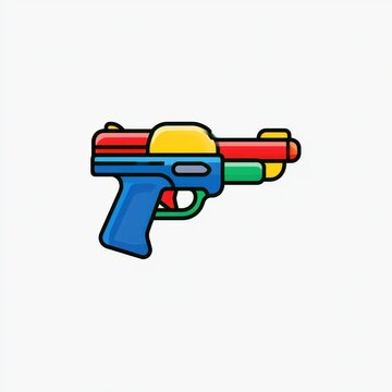 Minimalist flat-design water blaster icon from the 1990s