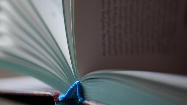Open book pages turning quickly in the wind, a symbol of knowledge, learning, and storytelling