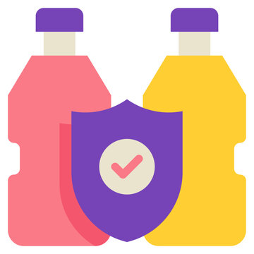 water bottle prevent protect healthy flat icon