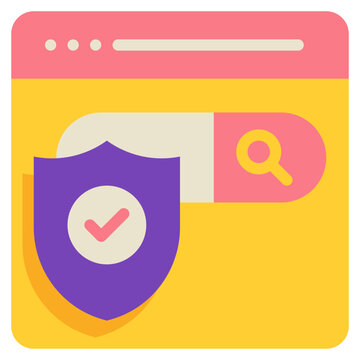 website search finding online cyber prevent protect flat icon