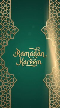 Ramadan Kareem festival greeting with golden arabesque patterns motion graphic, ai generated