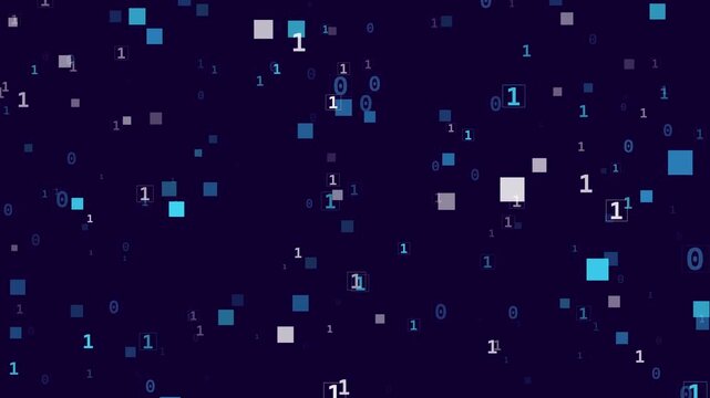 Cyber Security Data Flow and High Tech Blue Futuristic Background Loop