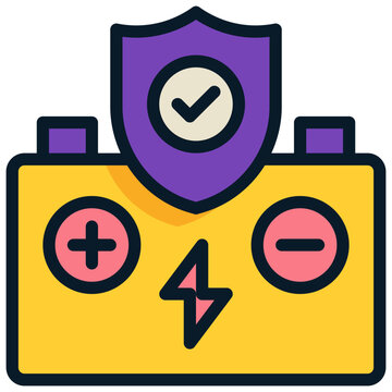 battery charge voltage prevent protect filled outline icon