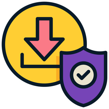 download save install prevent protect filled outline icon