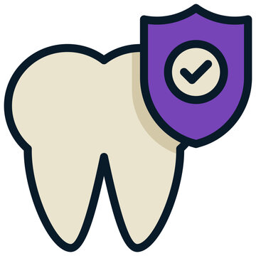 teeth tooth healthy prevent protect filled outline icon