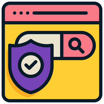 website search finding online cyber prevent protect filled outline icon