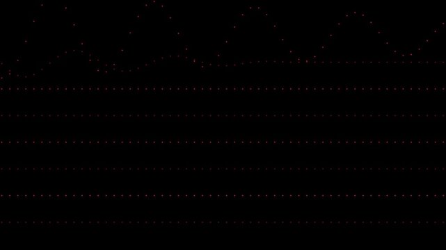 Faint orange dots form horizontal lines in darkness