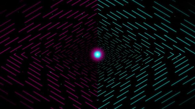 Abstract Particle Burst in Hypnotic Swirling Patterns During Dark Night With Glowing Center
