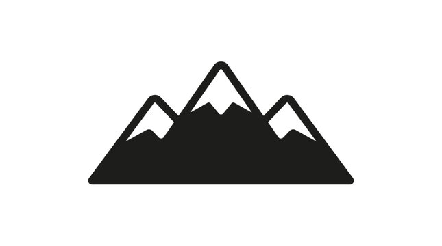 Simple black mountain range icon for website or brochure design