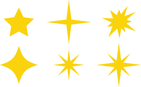 Yellow Starburst Shape Set for Sale Promotion Celebration and Decorative Graphic Design