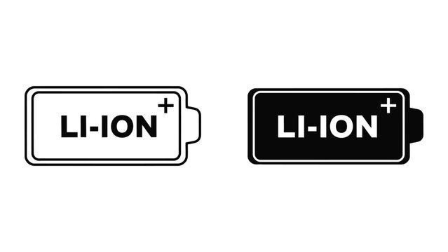 Lithium ion battery charge icon isolated on transparent background vector art