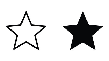 Obraz premium Simple star shape vector icon for rating and achievement or favorite item highlight