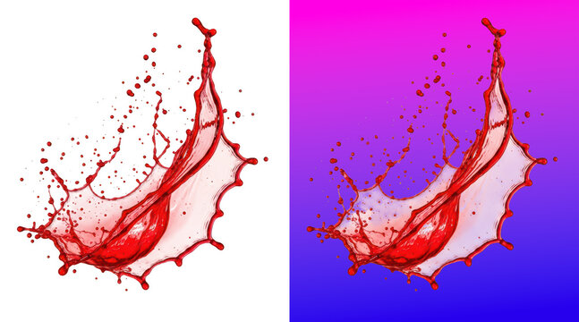 Dynamic red liquid splash abstract background