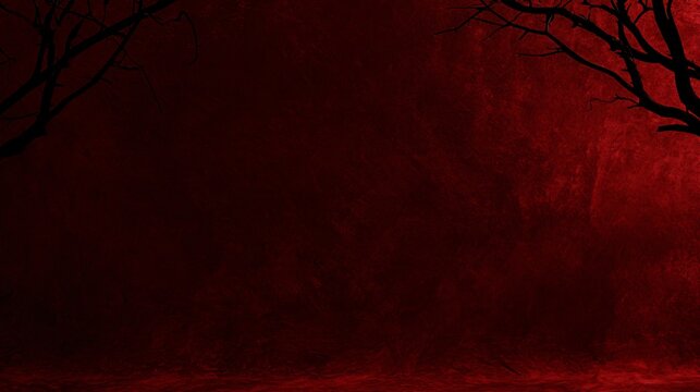 A dark burgundy background with subtle velvet texture is framed by thin black branches emerging from opposite corners, warm low-key lighting, delicate tonal variation
