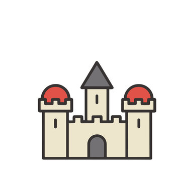 Simple castle illustration with towers