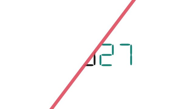 Red line and green shape graphic video clip. Minimalist geometric line animation against a plain white background. Simple motion loop sequence