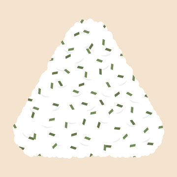 ふりかけを混ぜ込んだ三角おにぎりのイラスト