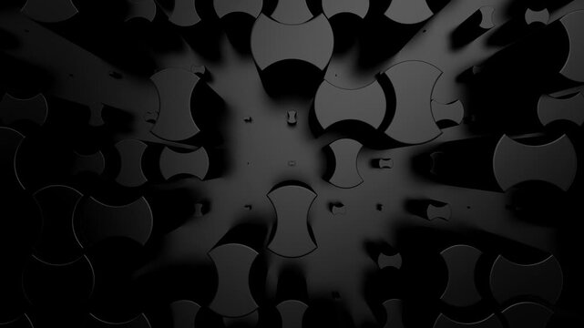 Background of Geometric Shapes. Abstract motion, loop, two color, 3d rendering, 4k resolution
