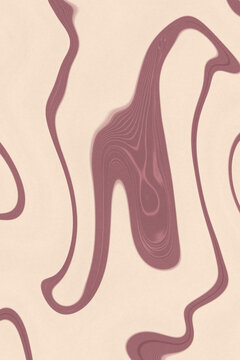 Pink and beige abstract wavy lines pattern