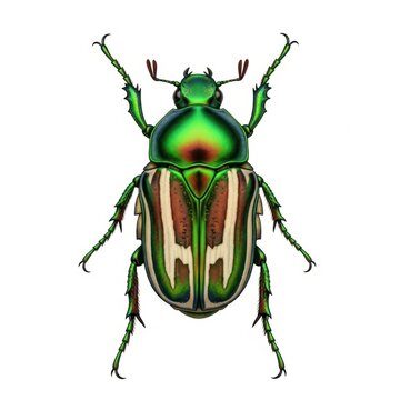 Green metallic beetle illustration vector