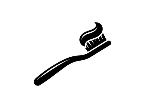 Black toothbrush with toothpaste swirl represents daily oral hygiene routine and dental care maintenance.