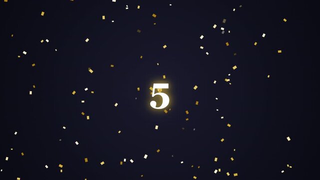Golden happy new year 2027 countdown with falling glitter sparkles
