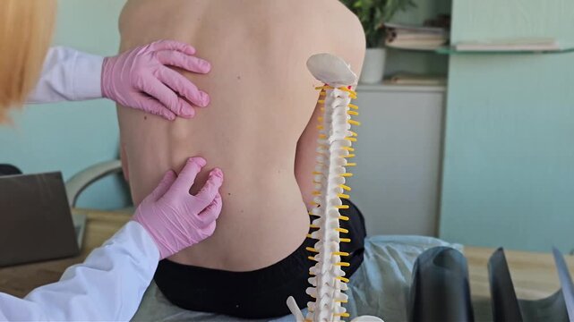 Demonstration of spinal assessment and alignment techniques