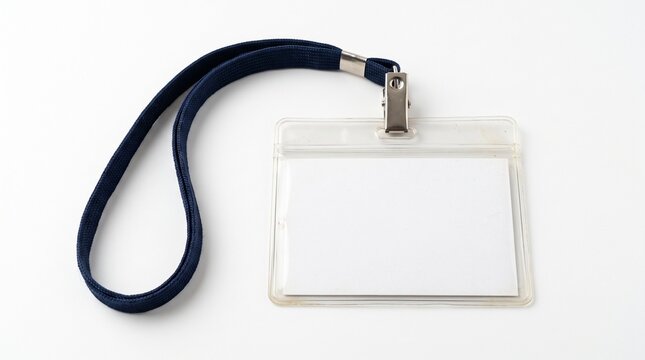 Vintage Transparent ID Card Holder Isolated