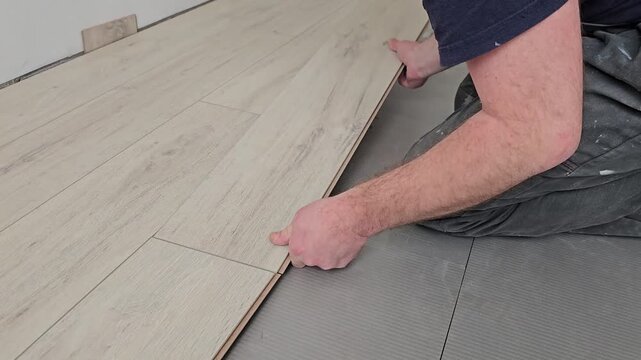 Installing floor planks methodically in a room to create a smooth, even surface
