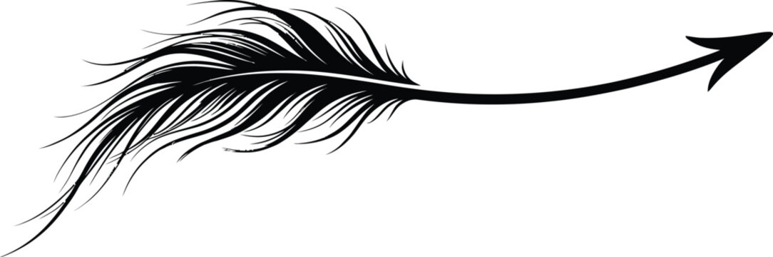 Hand drawn arrow illustration pointing right isolated on white background