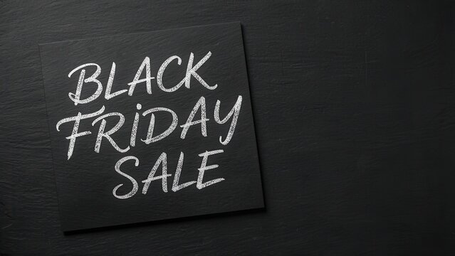 black friday sale promotion chalk script on matte slate for e commerce advertising marketing banner