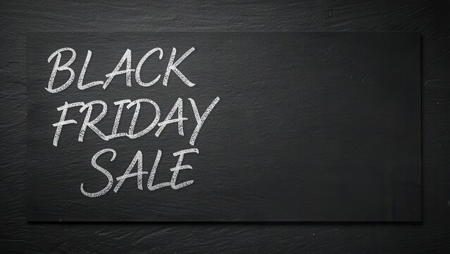 black friday sale promotion chalk script on matte slate for e commerce advertising marketing banner