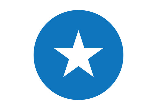 White star in blue circle button icon isolated on transparent background PNG file
