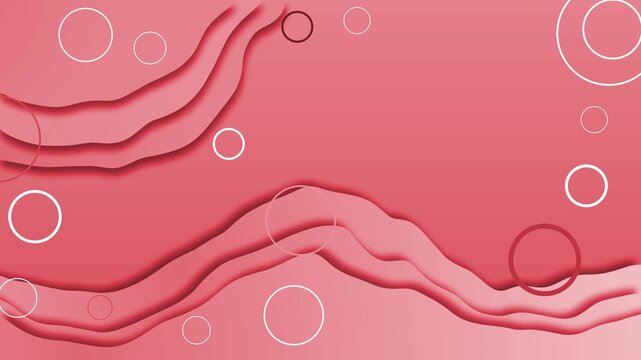Abstract layered paper background with flowing waves and simple circles animation