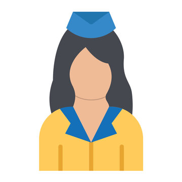 Flight Attendant Vector Design Icon Style