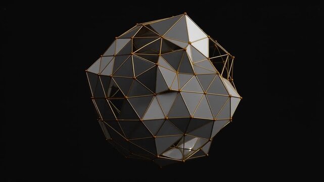 Abstract geometric polygonal sphere structure