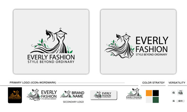 Everly Fashion Logo Design | Modern Minimalist Boutique Brand Identity