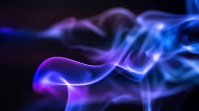 Abstract blue and purple smoke swirls