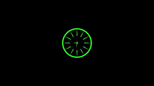 Simple watch face. Minimalist clock face with white hour markers on black background.