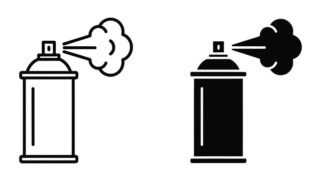 Spray paint can with mist vector icon isolated on transparent background graphic