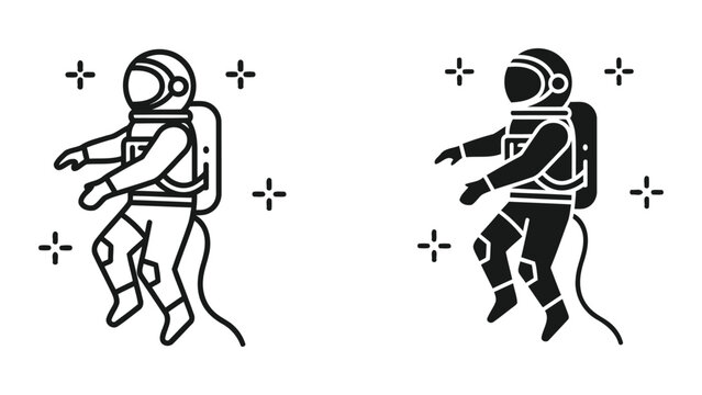 Astronaut floating in space vector illustration isolated on transparent background