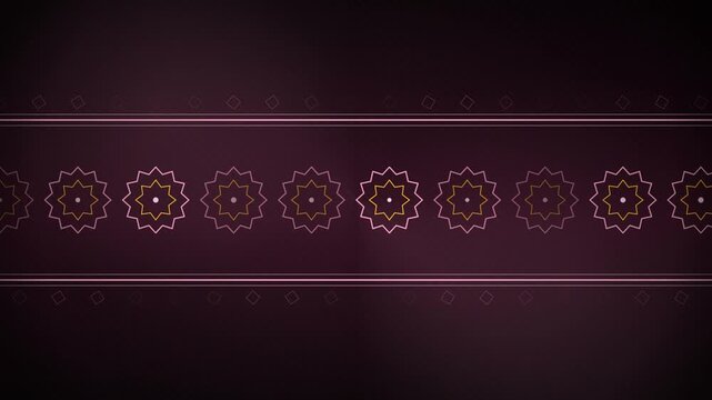 Rose Gold Islamic Frieze Band Geometric Pattern 4K Seamless Loop