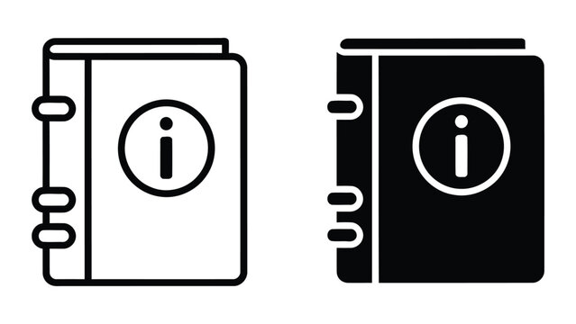 Information manual booklet icon isolated on transparent background for user guide design
