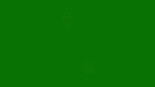 Golden sparkle tail with glowing star particles, magical golden glitter trail with sparkling star particles, festive christmas and new year celebration effect on green background, 4K video