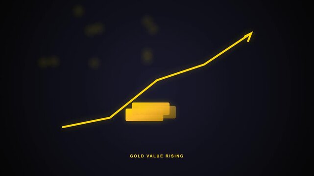 Conceptual graphic showcasing the upward trajectory of gold value, symbolizing robust investment growth, financial market prosperity, and appreciating precious metal assets