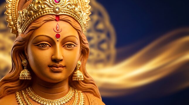 A captivating portrait of goddess durga embodying strength protection and divine feminine power during the festive season