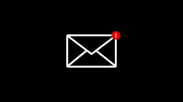 message icon animation. white color message box icon message animation. New message. check notification icon symbol