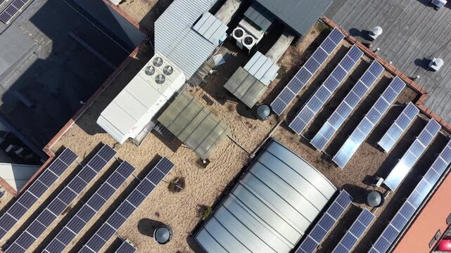 Sustainable commercial building with solar energy systems